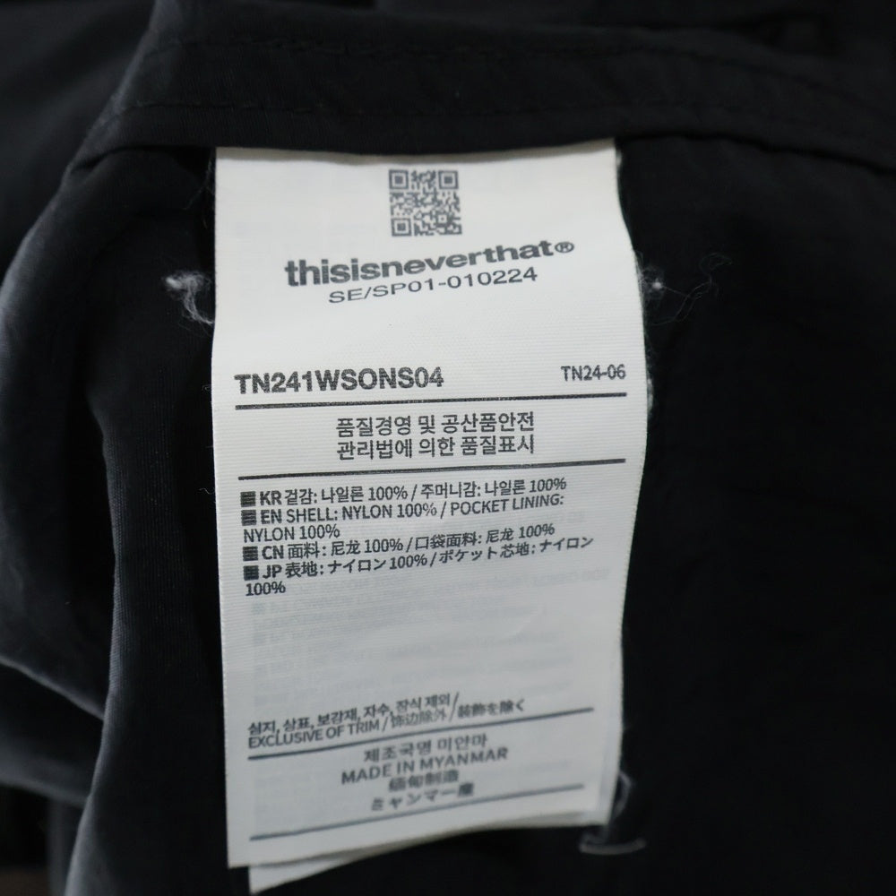THISISNEVERTHAT(ディスイズネバーザット) 24SS Jogging Short ロゴ刺繍 ナイロンショーツ ハーフパンツ ブラック TN241WSONS04