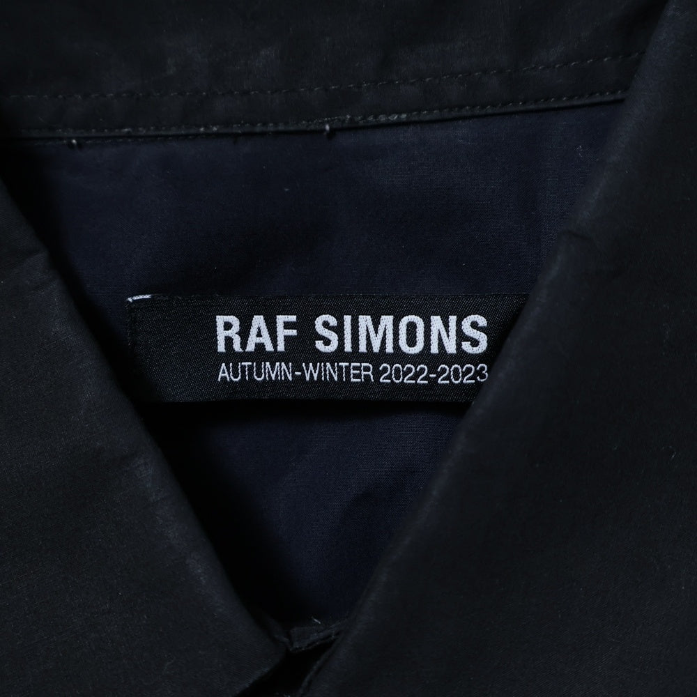 RAF SIMONS(ラフシモンズ) 22AW Bicolor Americano Shirt ロゴ刺繍 長袖シャツ ブラック 222-255