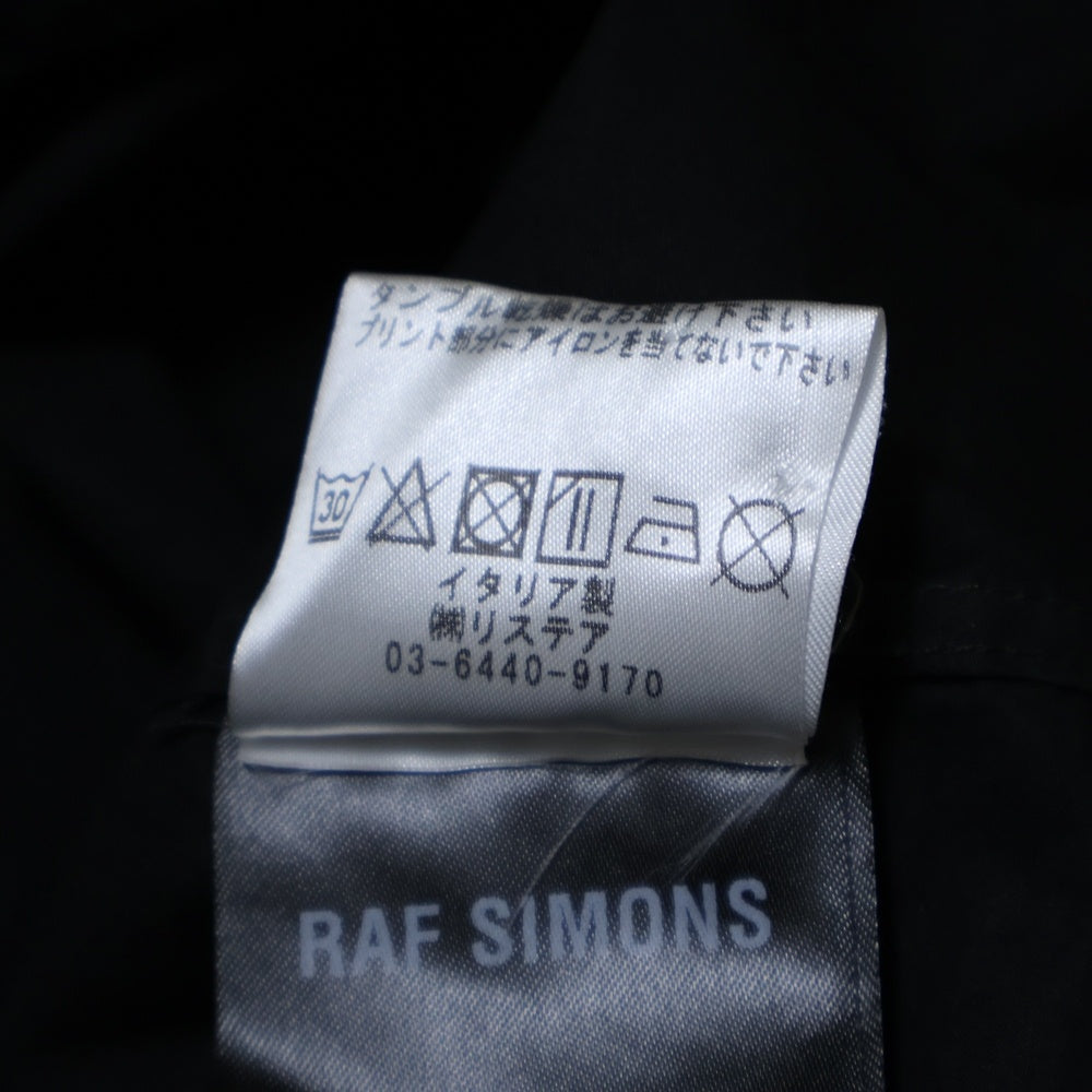 RAF SIMONS(ラフシモンズ) 22AW Bicolor Americano Shirt ロゴ刺繍 長袖シャツ ブラック 222-255