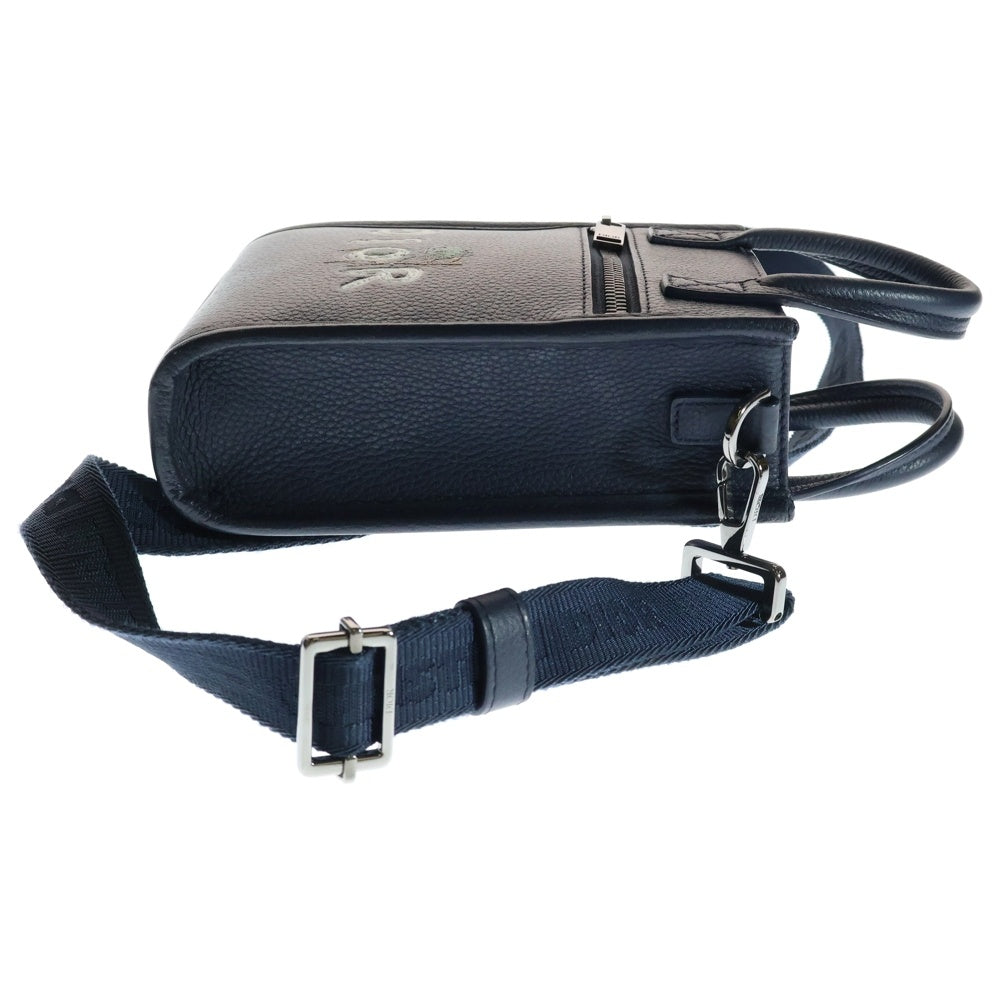 DIOR(ディオール) Otani Workshop Safari north South Mini Tote Bag 大谷工作室 レザーミニトートバッグ ハンドバッグ ショルダーバッグ ネイビー 2ESWS017DRY