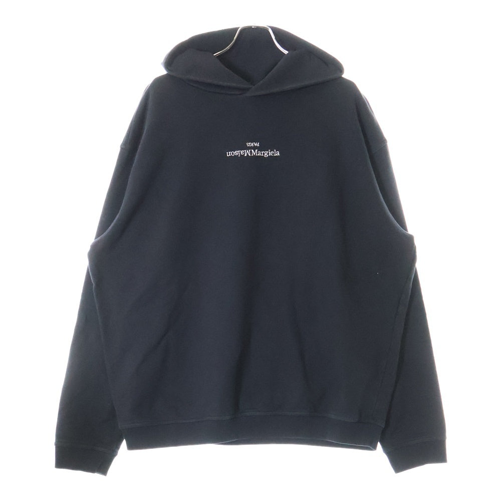 Maison Margiela(メゾンマルジェラ) 23AW Hoodie ロゴ刺繍 プルオーバースウェットパーカー フーディー ブラック S50GU0167 S25503