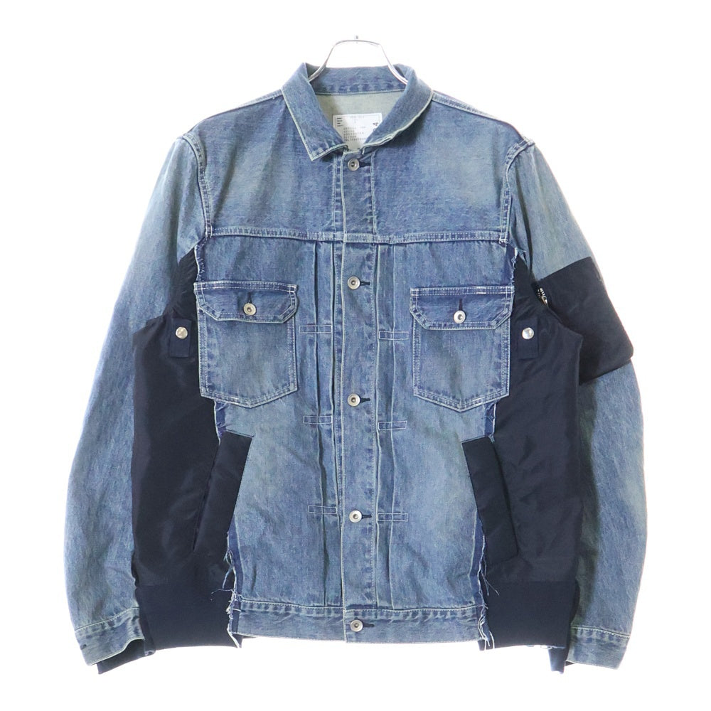 Sacai(サカイ) Denim x Nylon Twill Jacket ナイロン切替 デニムジャケット インディゴ SCM-204