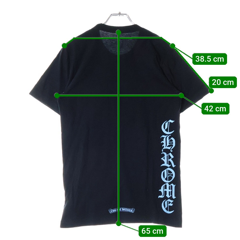 CHROME HEARTS(クロムハーツ) NECK LOGO CH CLS ネックロゴプリント 半袖Tシャツ カットソー ブラック/ブルー