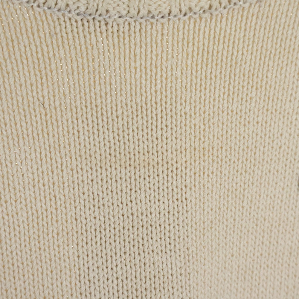 KAPITAL(キャピタル) 25SS Distressed Printed Cotton Sweater 5G綿ニット メモリアルペイント クルーネックニットセーター アイボリー K2503KN085