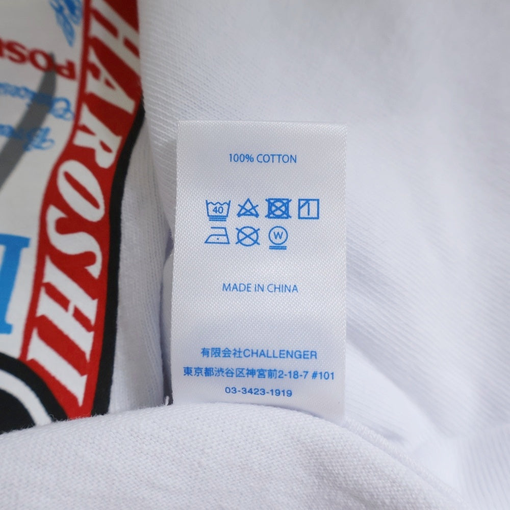 CHALLENGER(チャレンジャー) ×HAROSHI xBUDWEISER ×ハロシ ×バドワイザ- バックプリント 半袖Tシャツ カットソー ホワイト CLG BUD 025-003