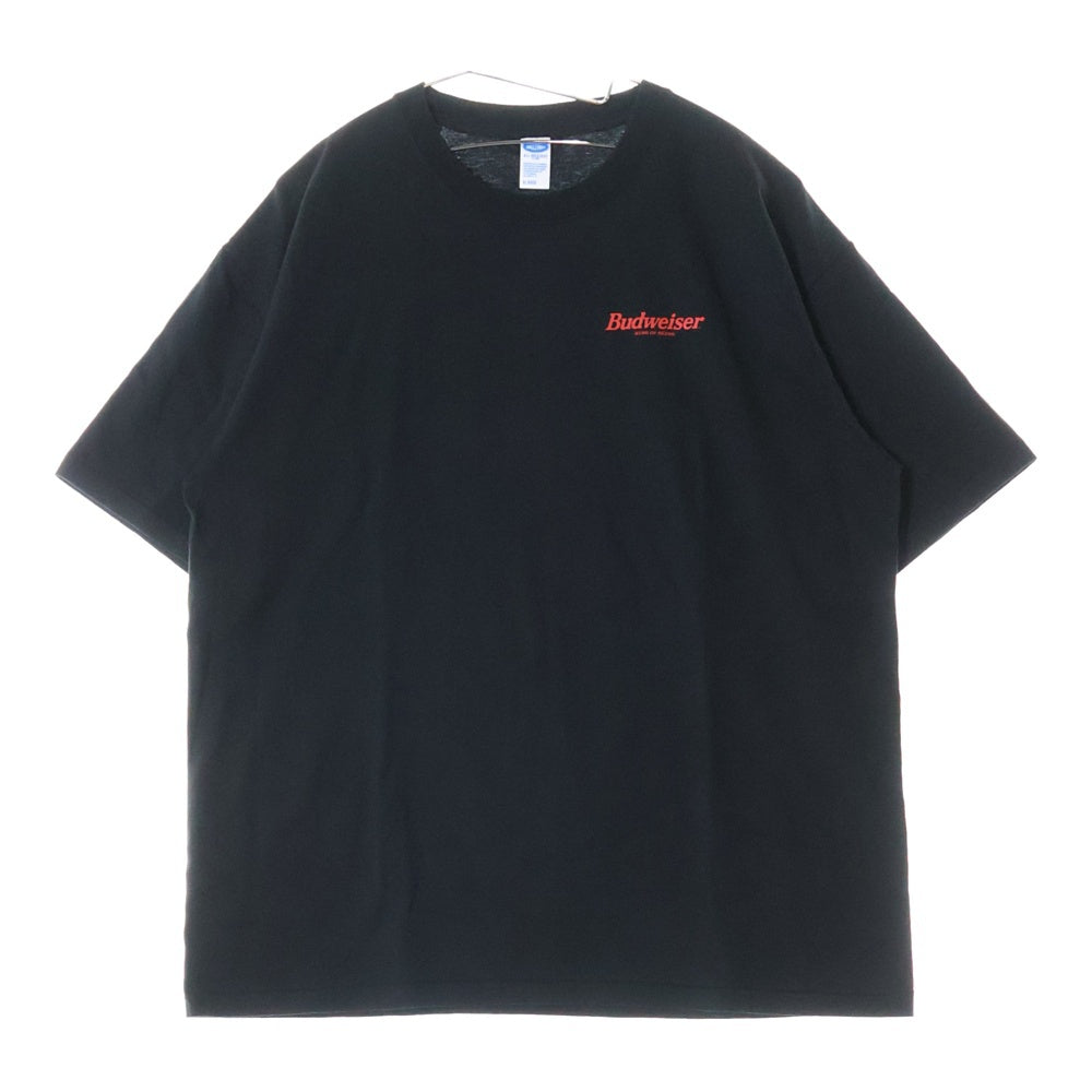 CHALLENGER(チャレンジャー) ×HAROSHI xBUDWEISER ×ハロシ ×バドワイザ- バックプリント 半袖Tシャツ カットソー ブラック CLG BUD 025-003