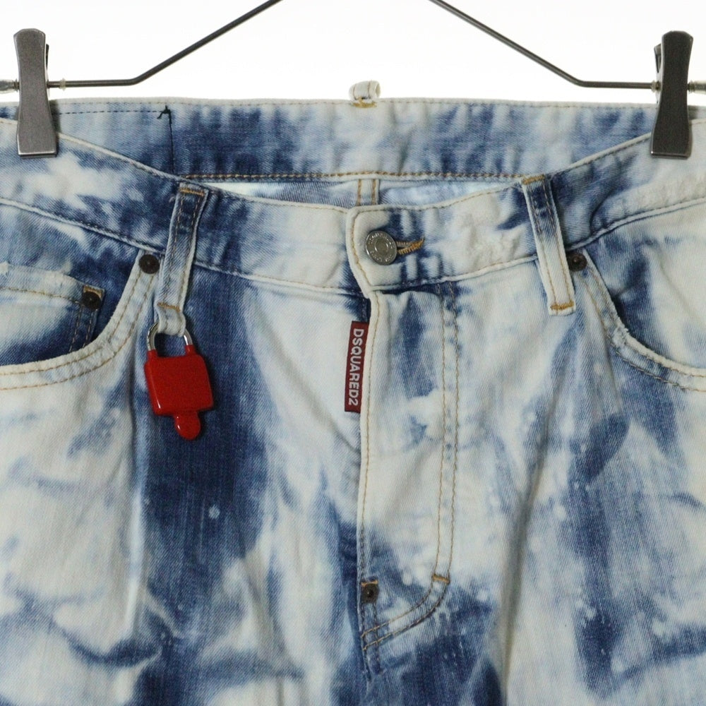 DSQUARED2(ディースクエアード) 19SS Cool Guy Jean ブリーチ加工 スキニーデニムパンツ インディゴ S74LB0485