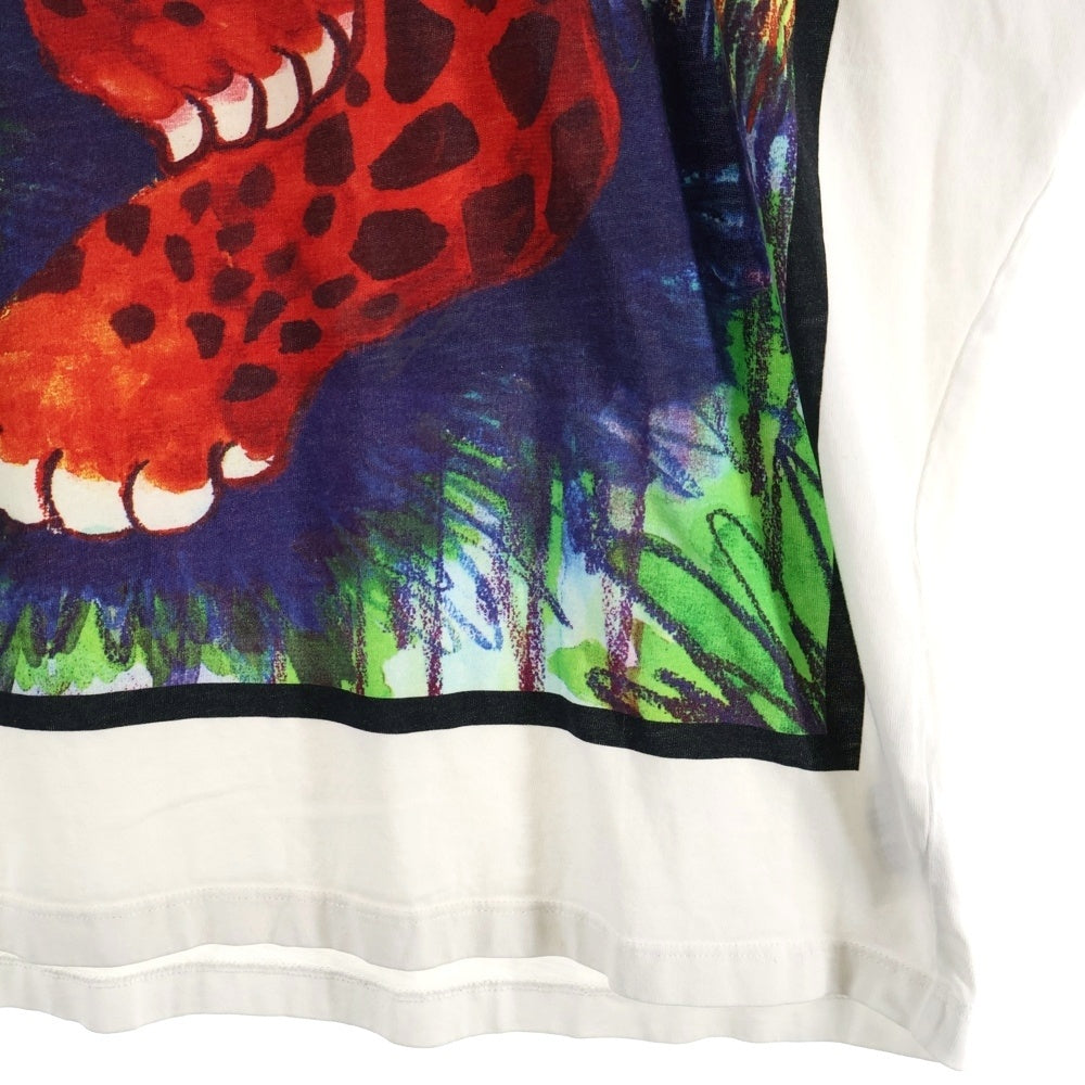 KENZO(ケンゾー) ×KANSAI YAMAMOTO 山本寛斎 レオパードドルマンスリーブ 半袖Tシャツ ホワイト FB55TS0704SJ