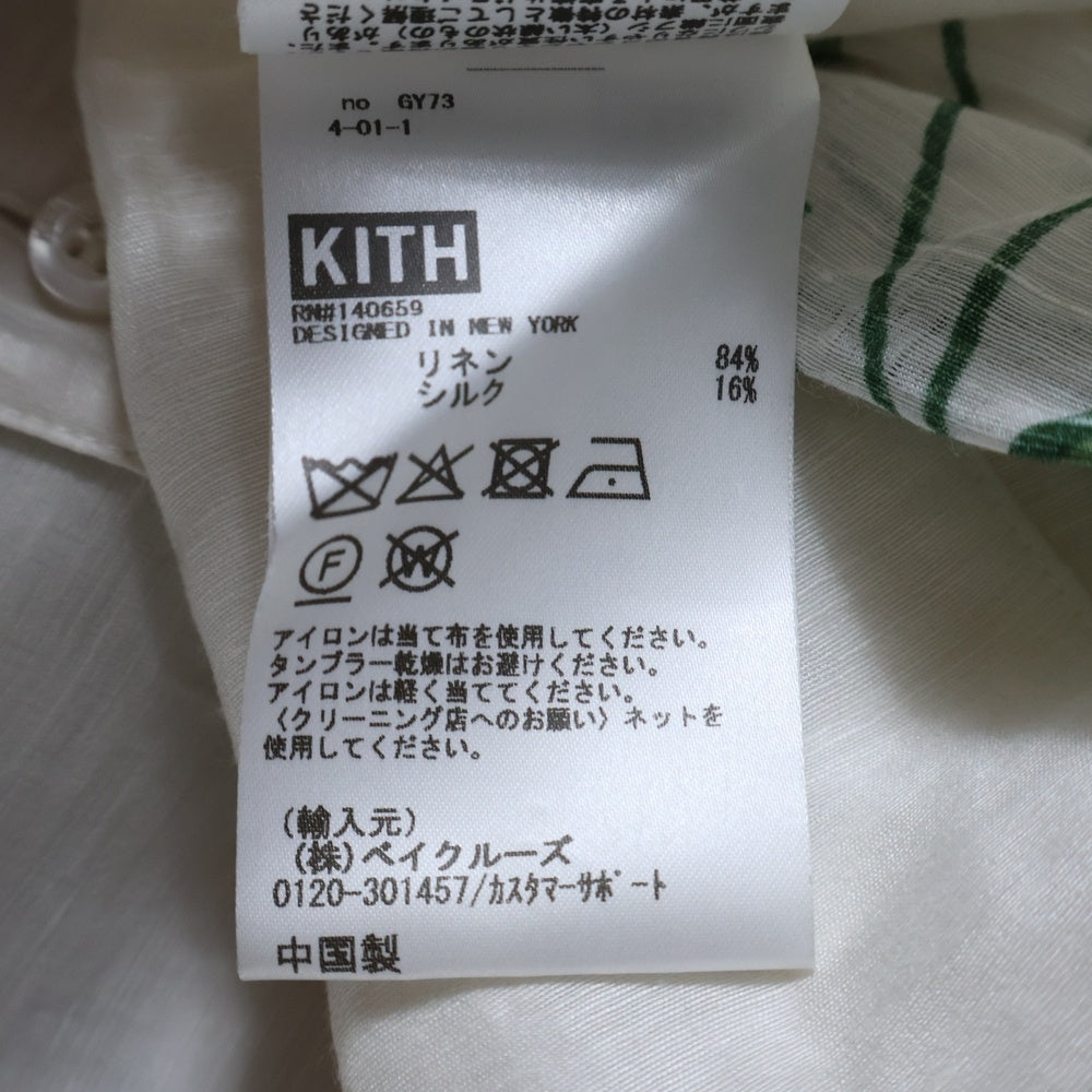 KITH(キス) Thompson Camp Collar Shirt トンプソン キャンプ カラー 花柄 半袖シャツ ホワイト