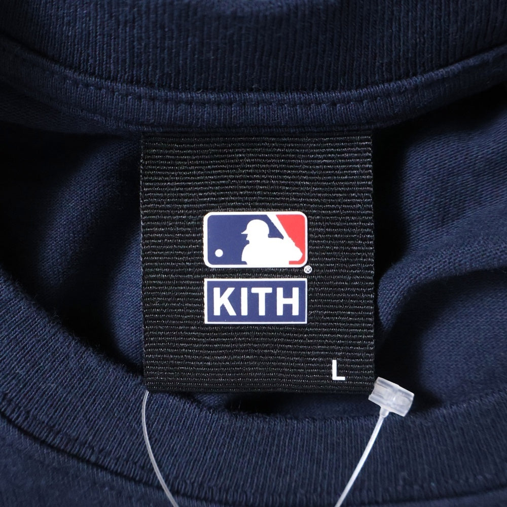 KITH(キス) 20AW ×Yankees Snake Logo L/S Tee ヤンキース スネークスキンロゴ 長袖Tシャツ ロンT ネイビー KH3708
