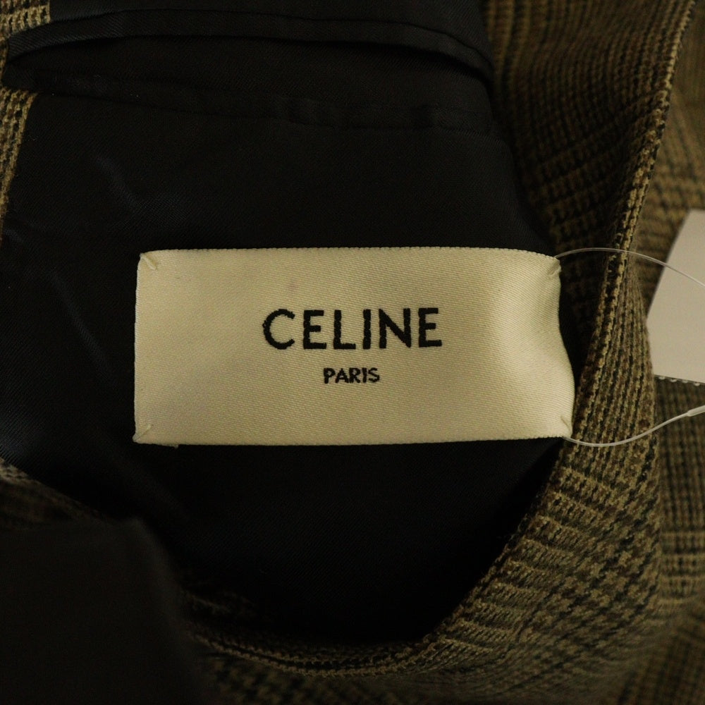 CELINE(セリーヌ) Tailored jacket チェックレクタングルテーラードジャケット ブラウン 2V096983N