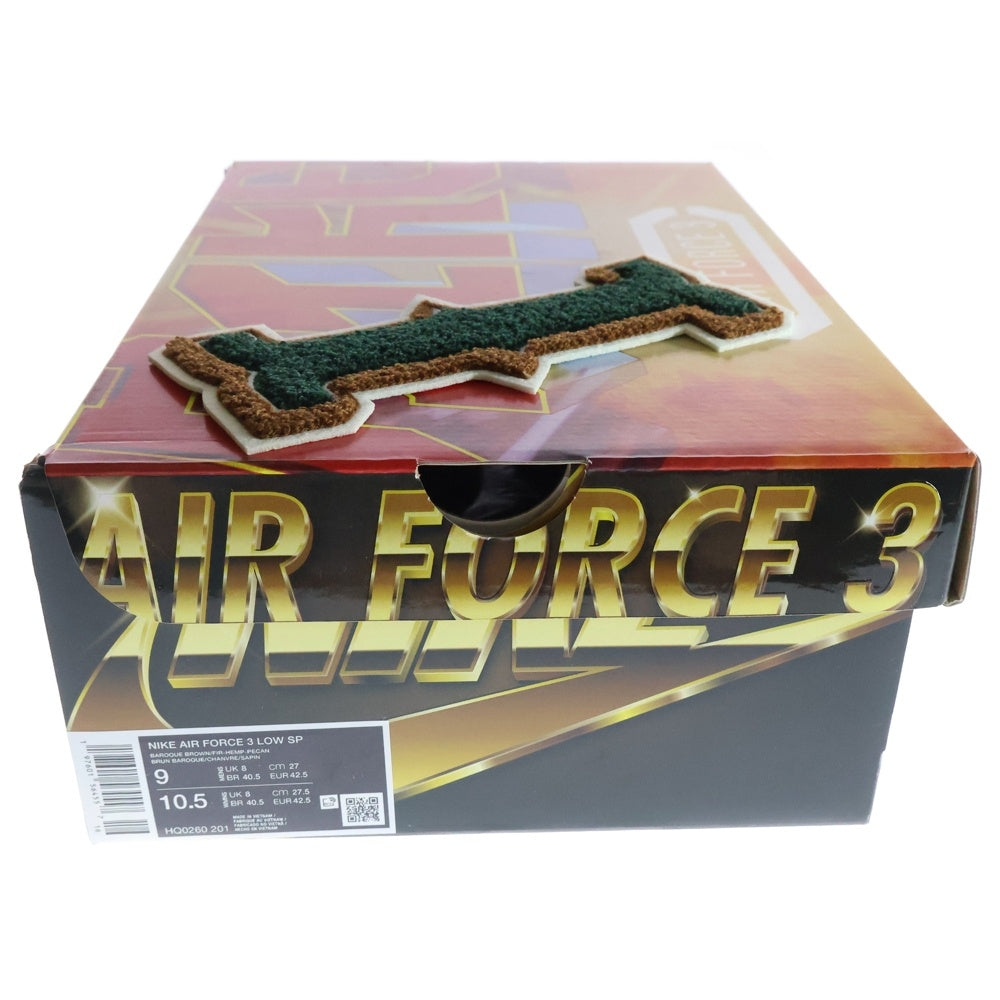 NIKE(ナイキ) ×NIGO AIR AIR FORCE3 LOW SP ニゴー エアフォース3 ローカットスニーカー ブラウン US9/27cm HQ0260-201