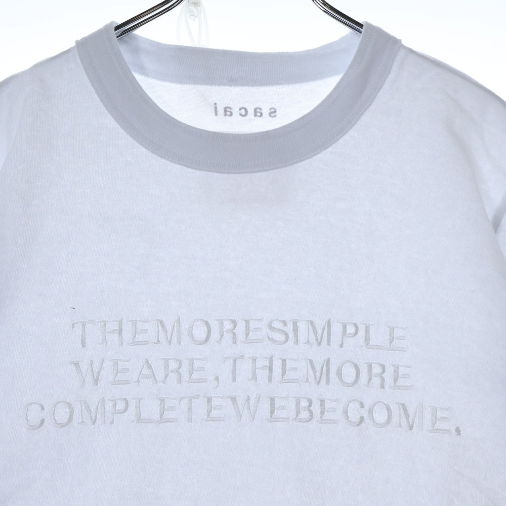 Sacai(サカイ) T-Shirt 刺繍半袖Tシャツ ホワイト 24-0800S