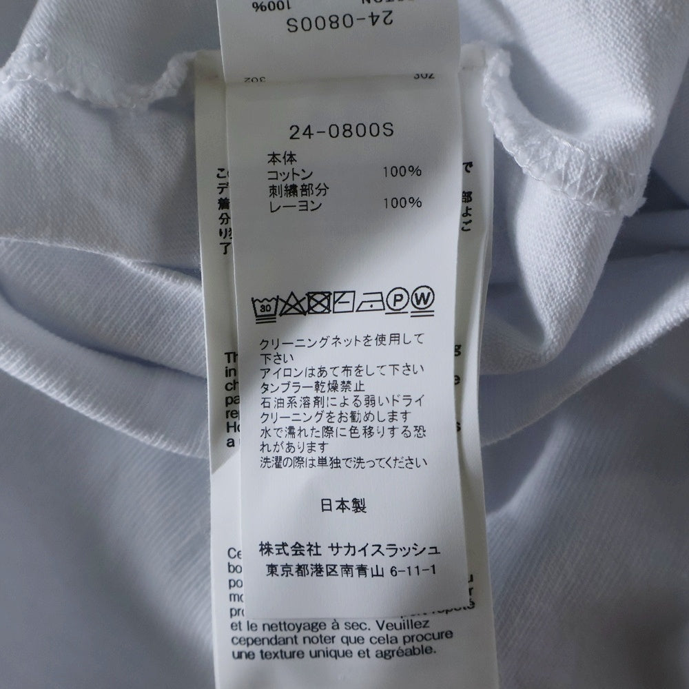 Sacai(サカイ) T-Shirt 刺繍半袖Tシャツ ホワイト 24-0800S