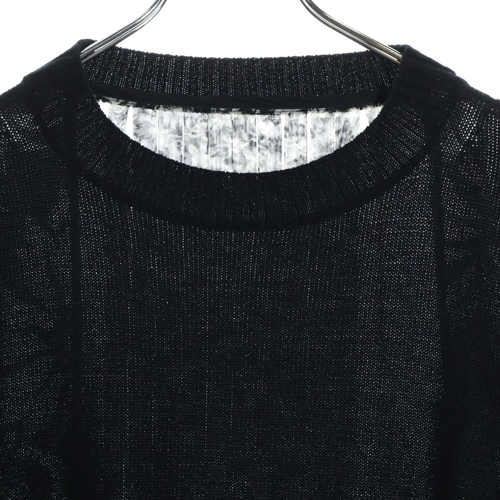 Sacai(サカイ) バックプリーツ 半袖ニットTシャツ ブラック レディース 24-07061