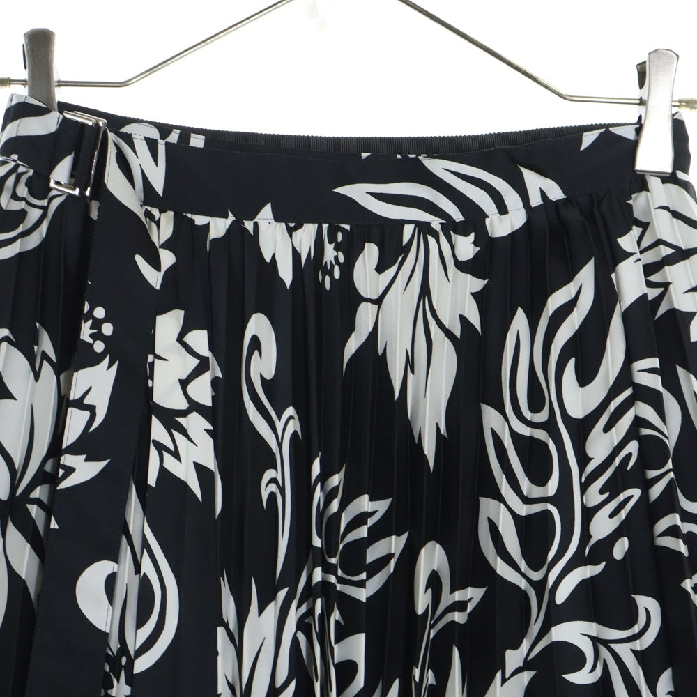 Sacai(サカイ) Floral Print Skirt 花柄プリーツスカート ブラック レディース 24-07054