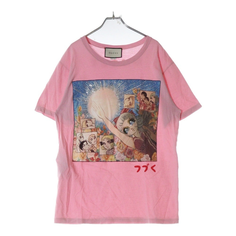 GUCCI(グッチ) T-Shirt 井出ちかえ スパンコール装飾 半袖Tシャツ ピンク 492347 X912B