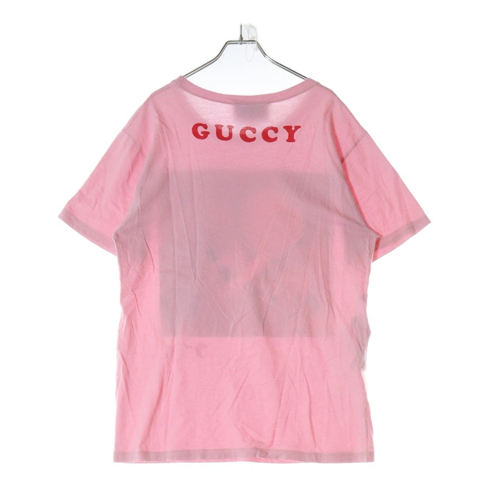 GUCCI(グッチ) T-Shirt 井出ちかえ スパンコール装飾 半袖Tシャツ ピンク 492347 X912B