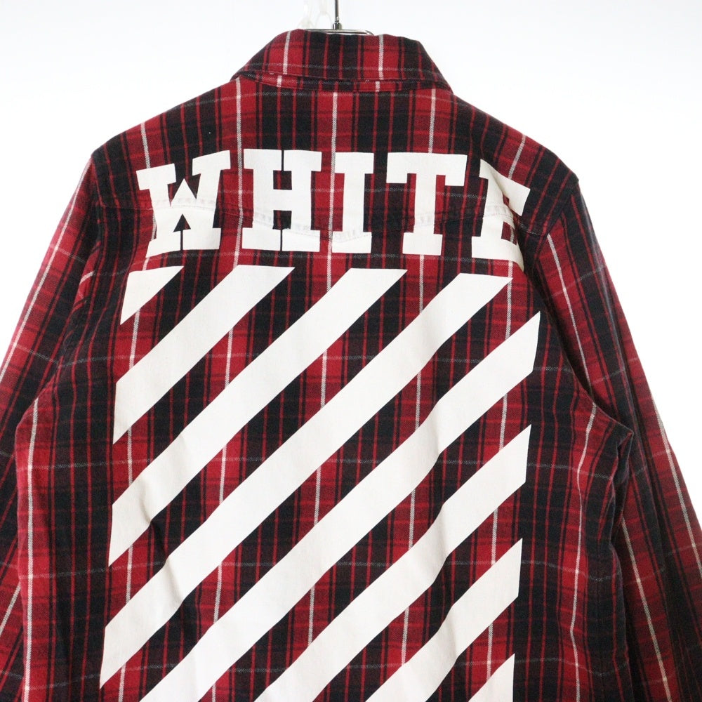 OFF-WHITE(オフホワイト) 16SS Check Shirt 長袖チェックシャツ ネルシャツ レッド OMBB037R19B97009