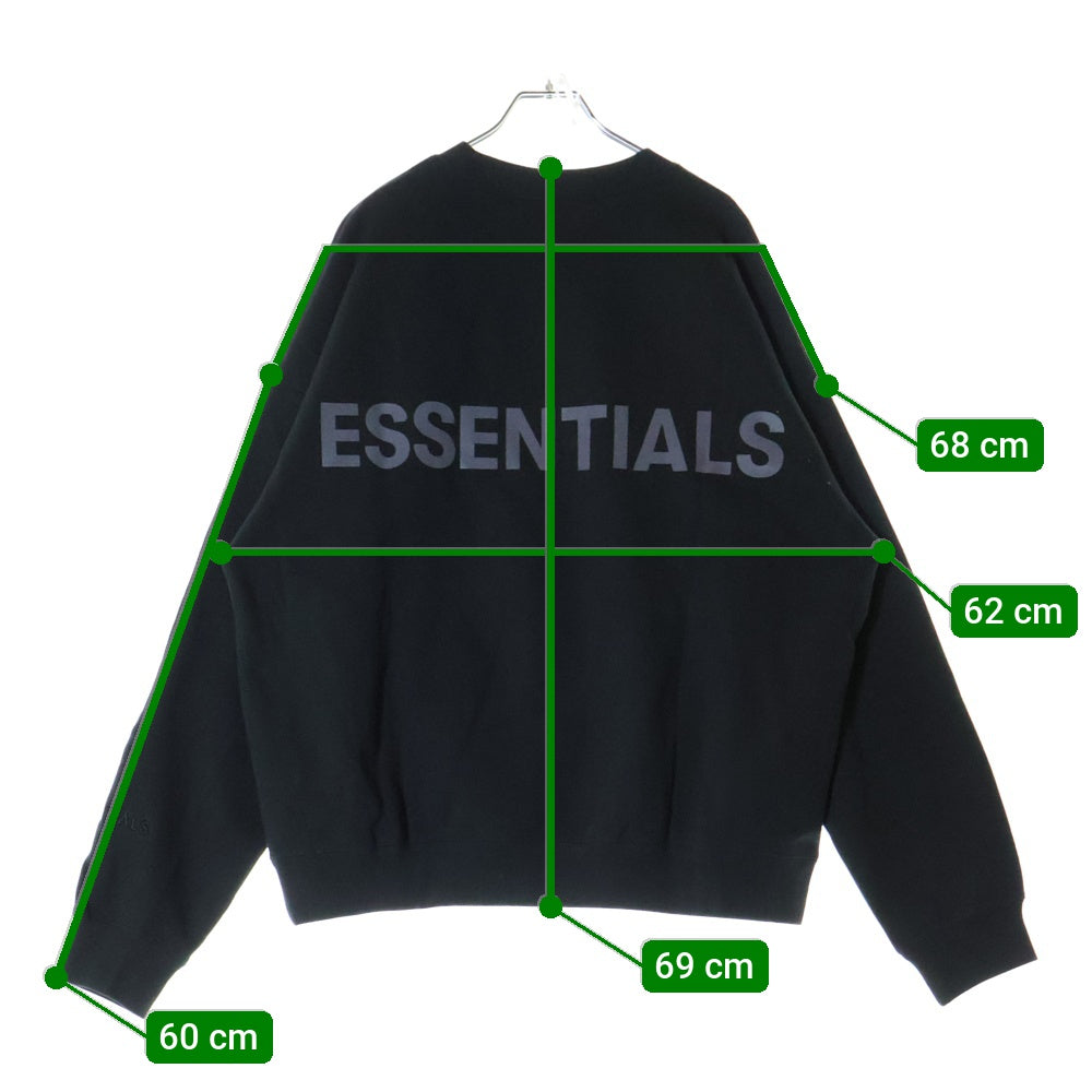 FEAR OF GOD ESSENTIALS(フィアオブゴッド エッセンシャルズ) SWEATSHIRT バックリフレクターロゴ クルーネックスウェットトレーナー ブラック