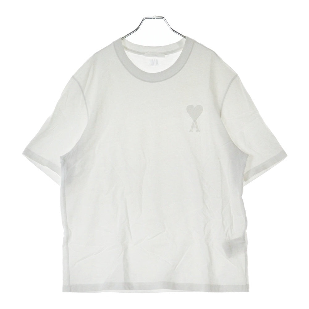 AMI Alexandre Mattiussi(アミアレクサンドルマテュッシ) T-Shirt ロゴ刺繍半袖Tシャツ ホワイト A21HJ128.726