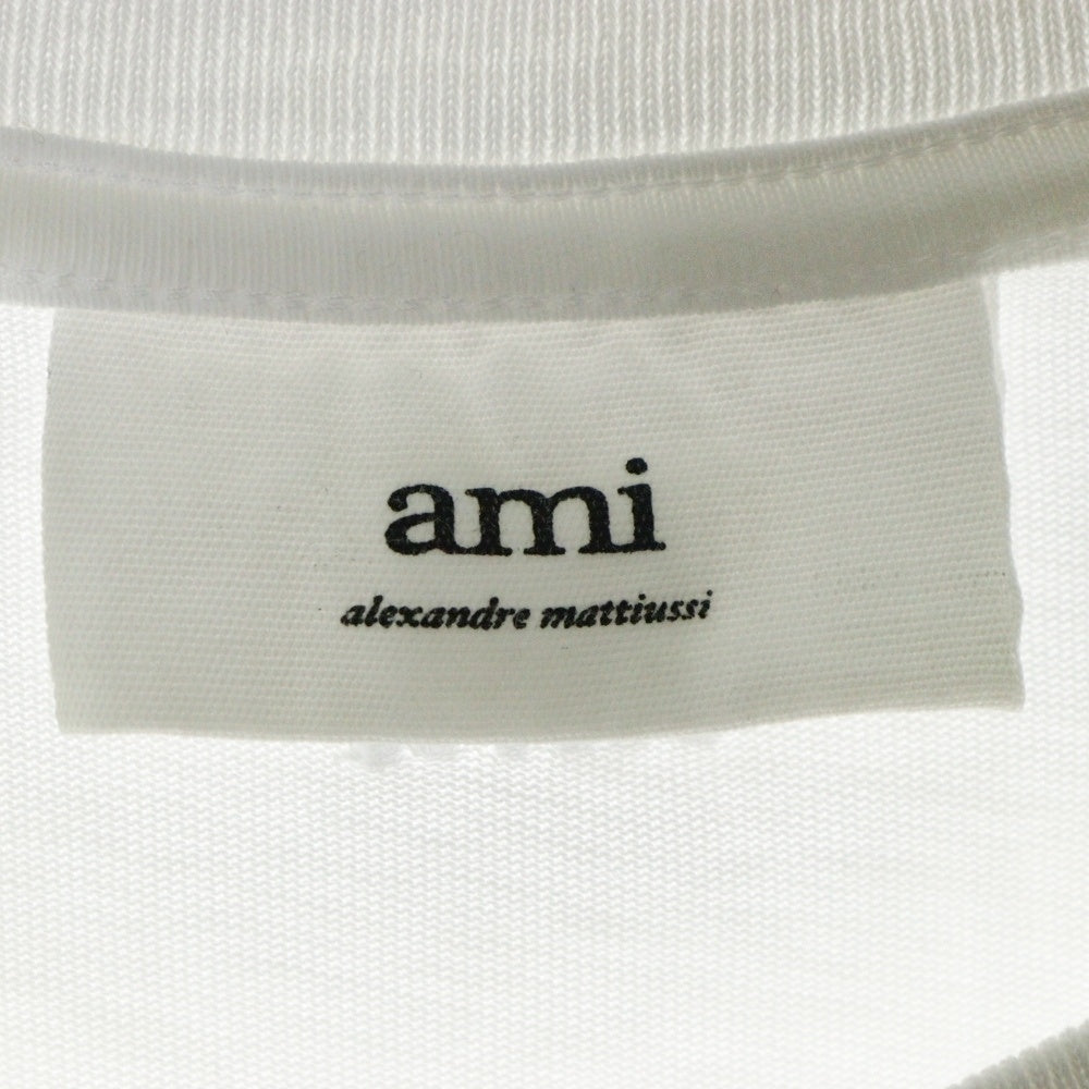 AMI Alexandre Mattiussi(アミアレクサンドルマテュッシ) T-Shirt ロゴ刺繍半袖Tシャツ ホワイト A21HJ128.726