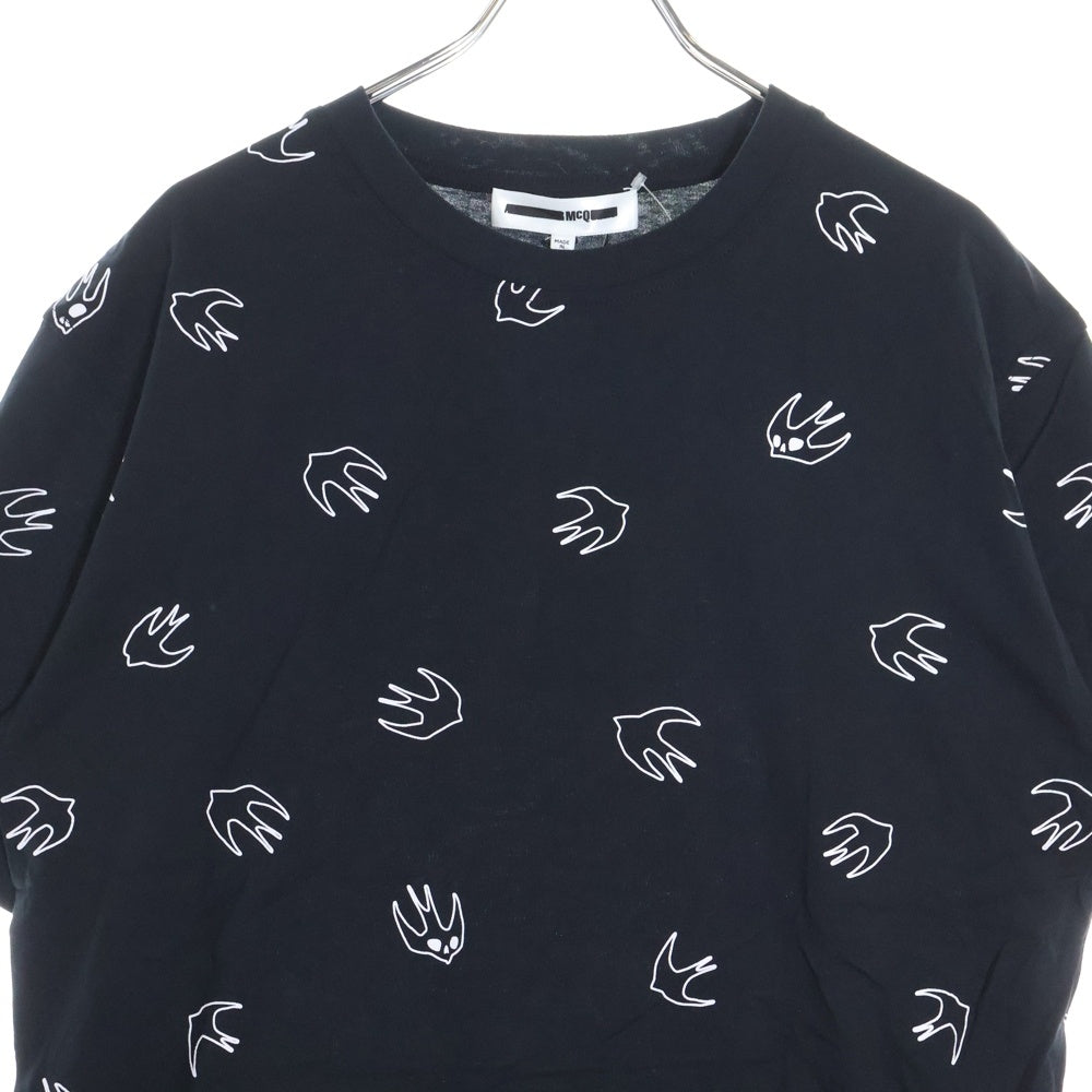 Alexander McQueen(アレキサンダーマックイーン) Swallow Printing T-Shirt 半袖Tシャツ ブラック 494256 RNJ54