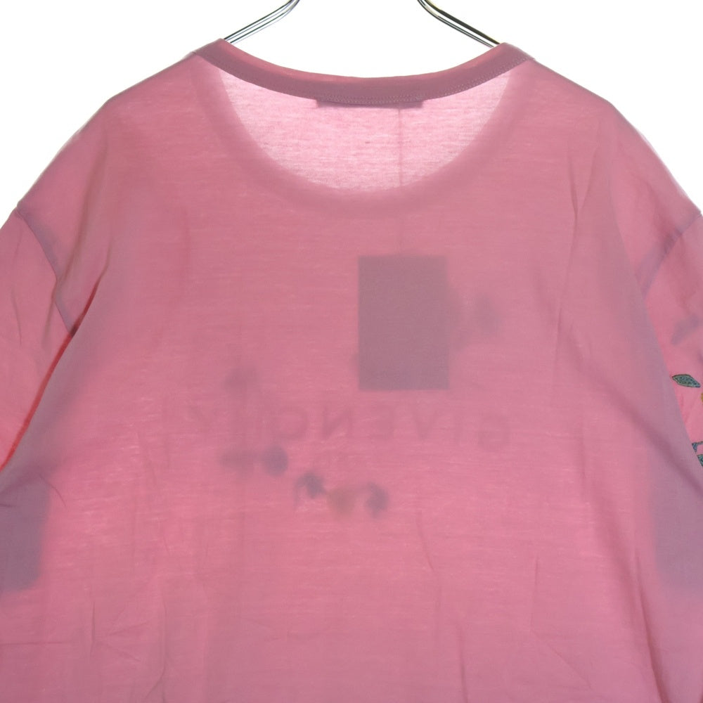 GIVENCHY(ジバンシィ) Floral T-Shirt ロゴ刺繍半袖Tシャツ ピンク BW70753Z2P-674-M