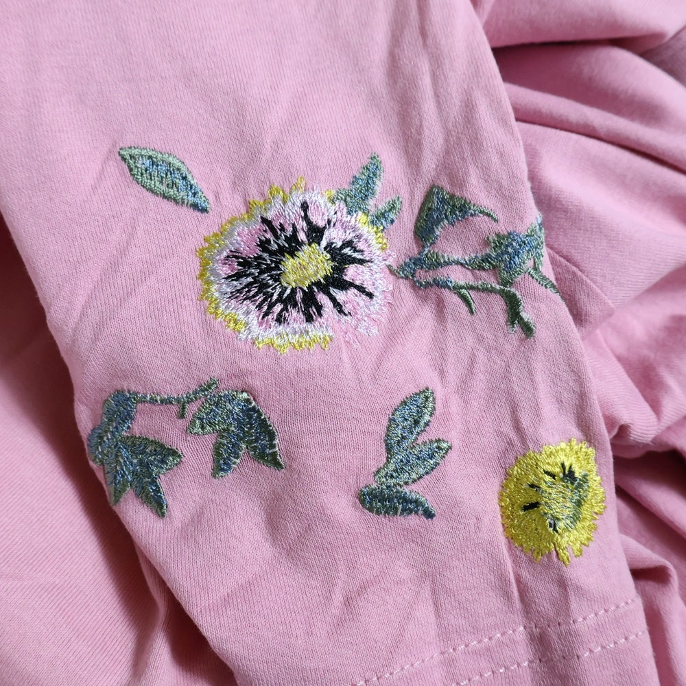 GIVENCHY(ジバンシィ) Floral T-Shirt ロゴ刺繍半袖Tシャツ ピンク BW70753Z2P-674-M