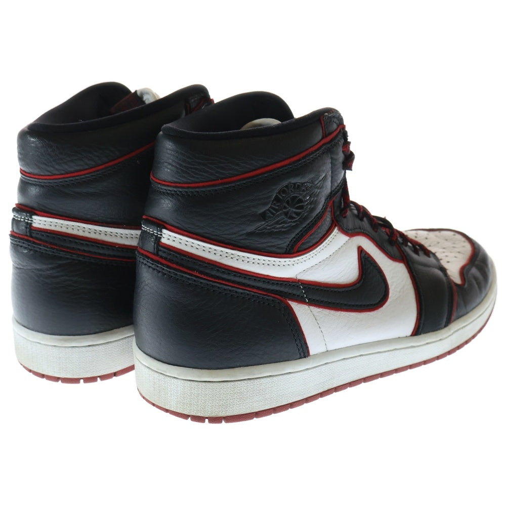 NIKE(ナイキ) AIR JORDAN1 RETRO HIGH OG エアジョーダン1 ブラッドライン ハイカットスニーカー ブラック/ホワイト US10.5/28.5cm 555088-062