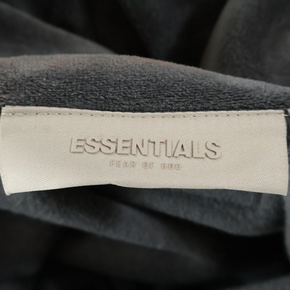 FEAR OF GOD ESSENTIALS(フィアオブゴッド エッセンシャルズ) VELOR TRACK SHIRT ハーフジップ ベロア半袖シャツ グレー
