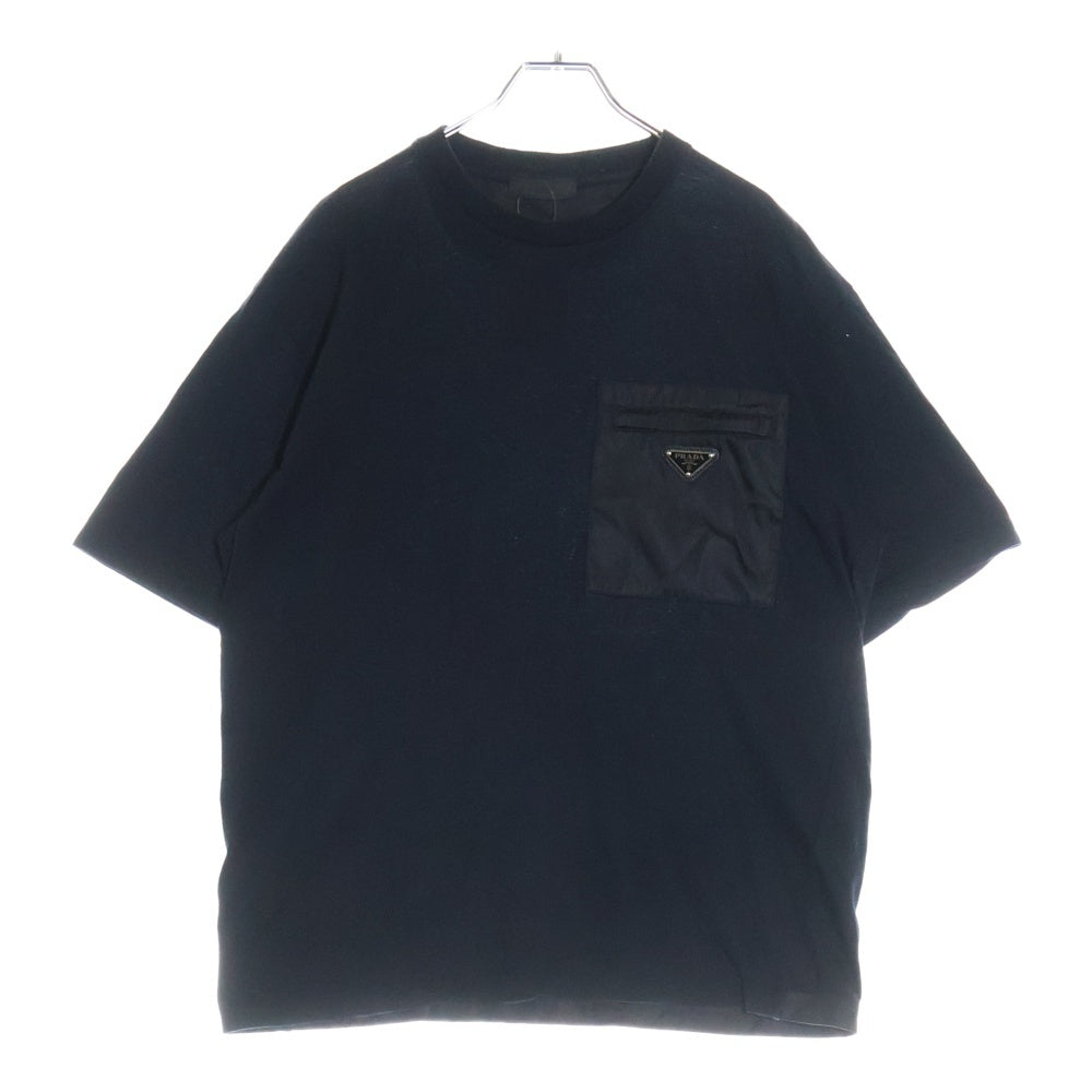 PRADA(プラダ) Re-Nylon T-Shirt リナイロン トライアングルロゴ 半袖Tシャツ ブラック UJN661 S202 1WQ5