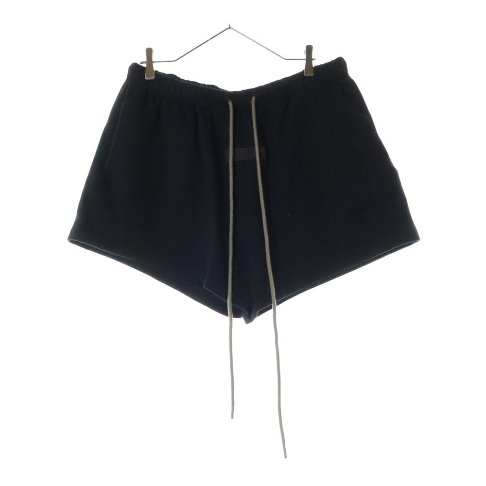 FEAR OF GOD ESSENTIALS(フィアオブゴッド エッセンシャルズ) SHORT PANTS ラバーロゴ スウェットハーフパンツ ショーツ ブラック