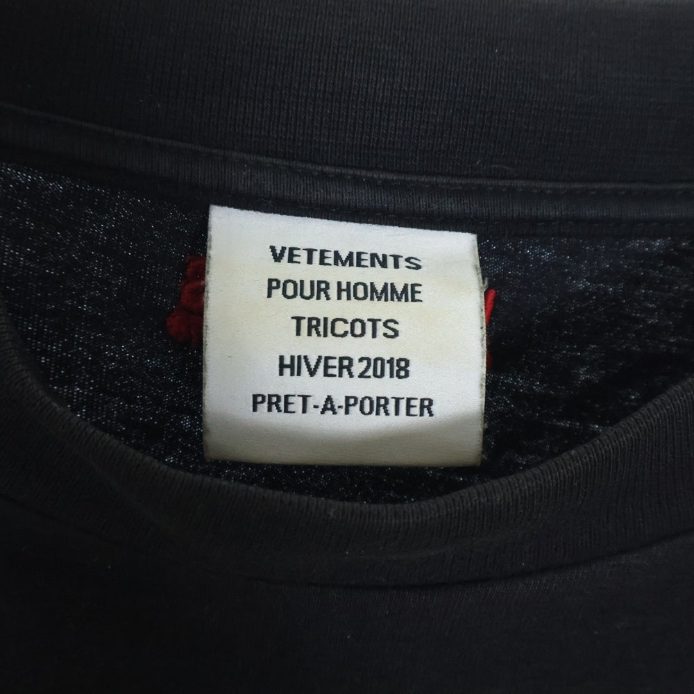 VETEMENTS(ヴェトモン) 17AW Rammstein Oversized Tee ラムシュタイン オーバーサイズ半袖Tシャツ ブラック MAH18TR27