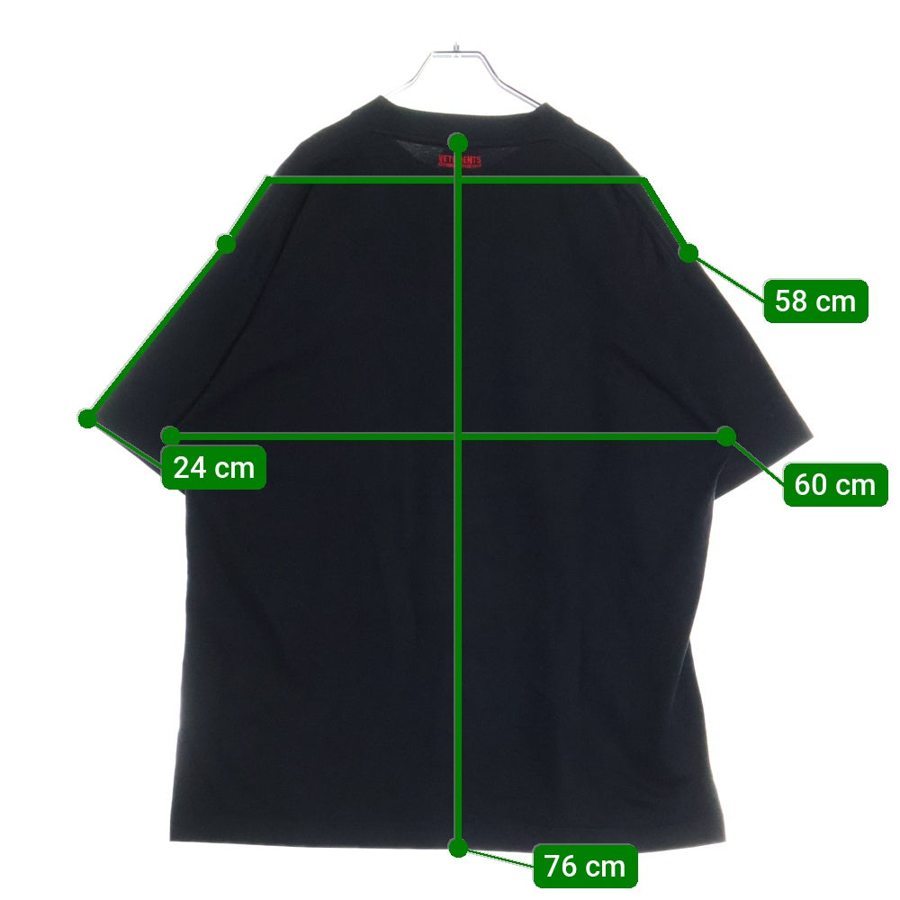 VETEMENTS(ヴェトモン) 17AW Rammstein Oversized Tee ラムシュタイン オーバーサイズ半袖Tシャツ ブラック MAH18TR27