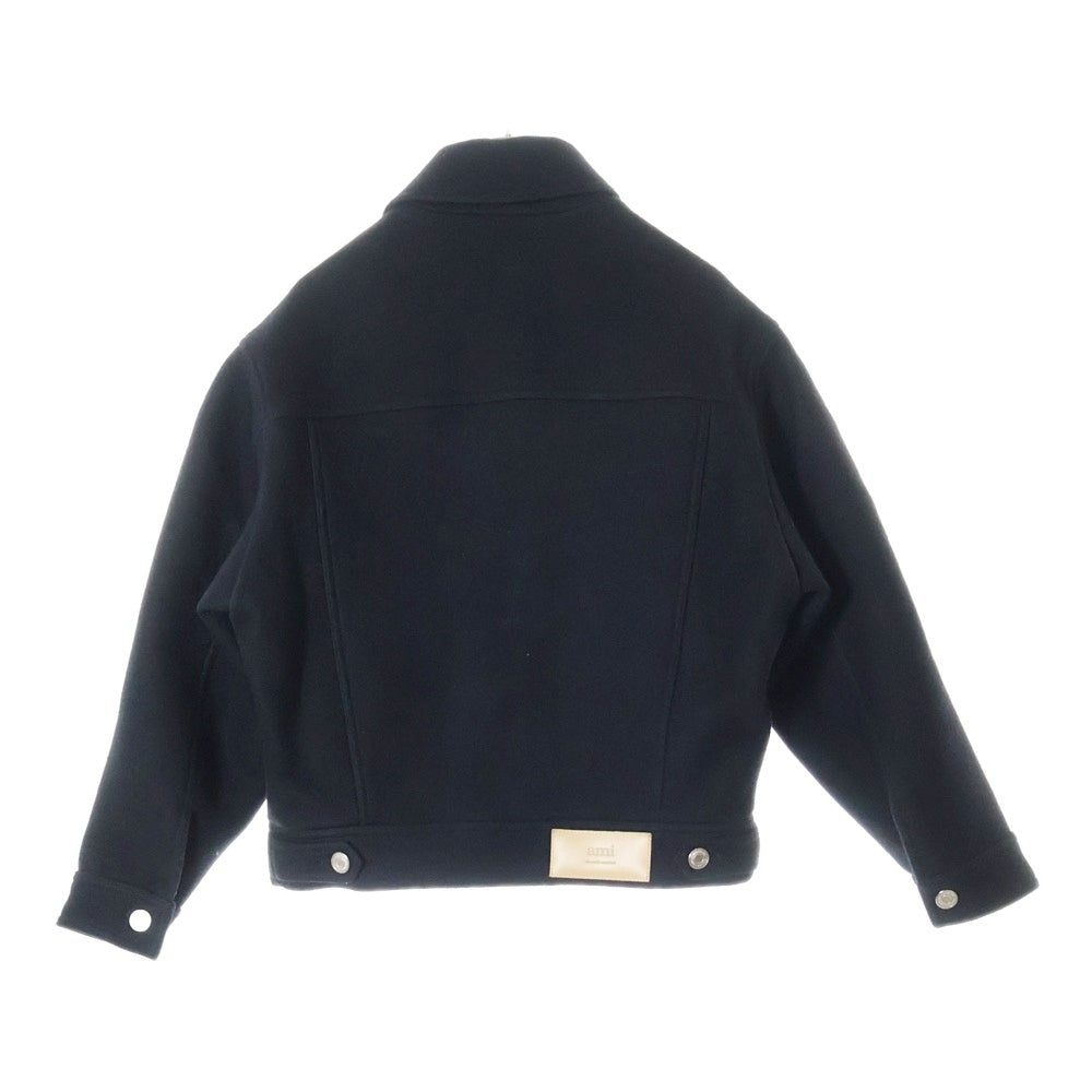 AMI Alexandre Mattiussi(アミアレクサンドルマテュッシ) 23AW Wool Boxy Jacket ウールボクシージャケット ボタンダウンウールジャケット UJK234.WV0020 ブラック