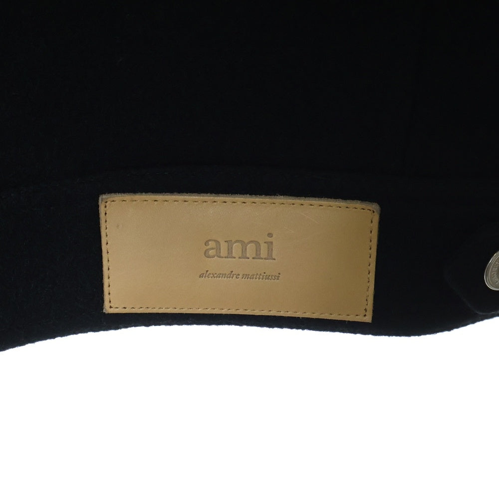 AMI Alexandre Mattiussi(アミアレクサンドルマテュッシ) 23AW Wool Boxy Jacket ウールボクシージャケット ボタンダウンウールジャケット UJK234.WV0020 ブラック