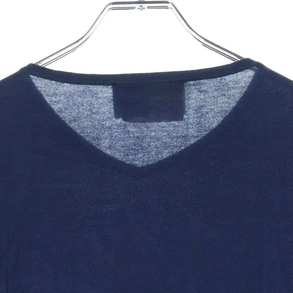 KITH(キス) 23SS Sylvan Knit V Neck T-Shirt ロゴ刺繍 半袖Tシャツ ネイビー KH030119