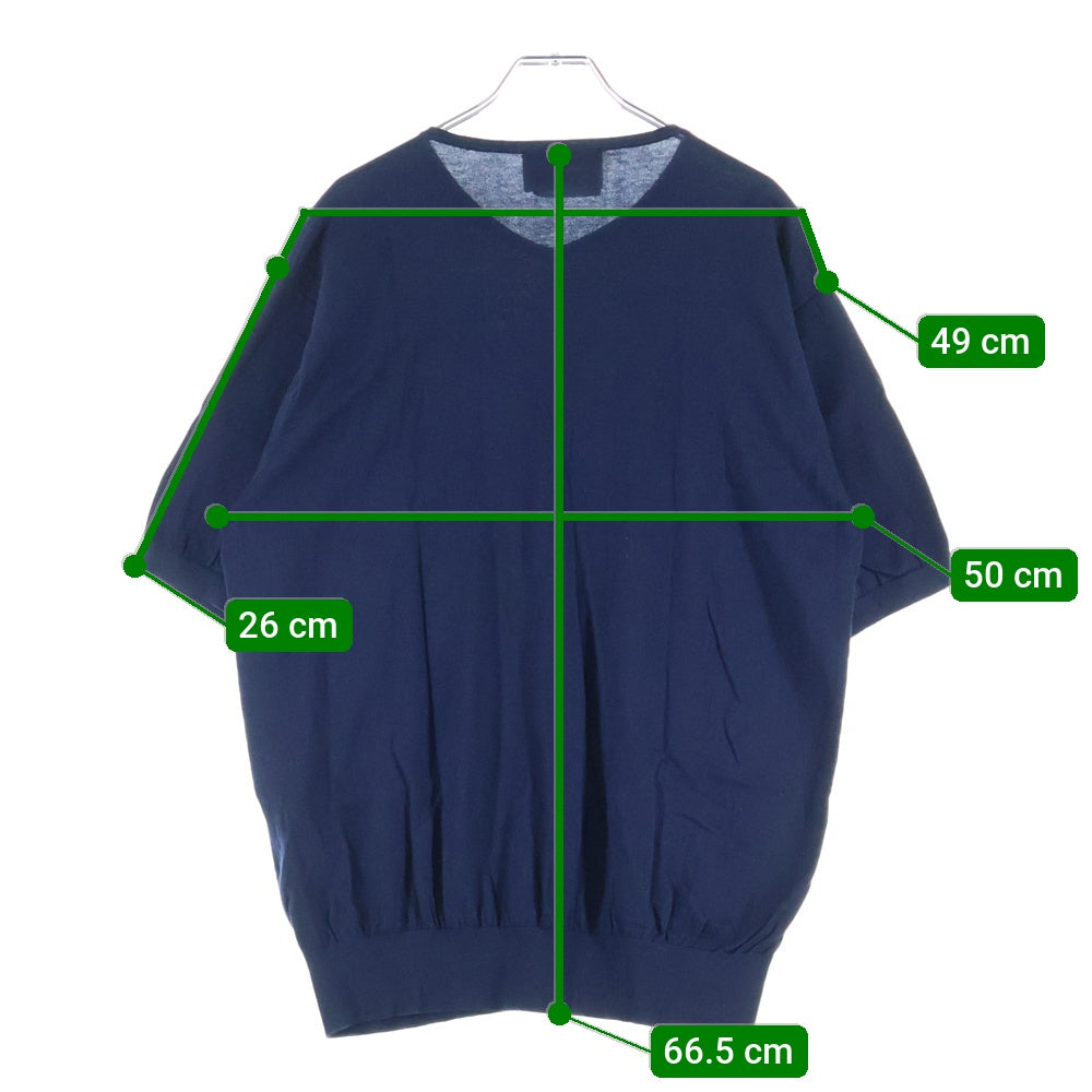 KITH(キス) 23SS Sylvan Knit V Neck T-Shirt ロゴ刺繍 半袖Tシャツ ネイビー KH030119