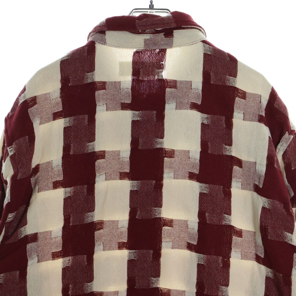 KITH(キス) 24SS Jumbo Houndstooth Overshirt ジャンボ ハウンドトゥース オーバーシャツ 長袖シャツ レッド