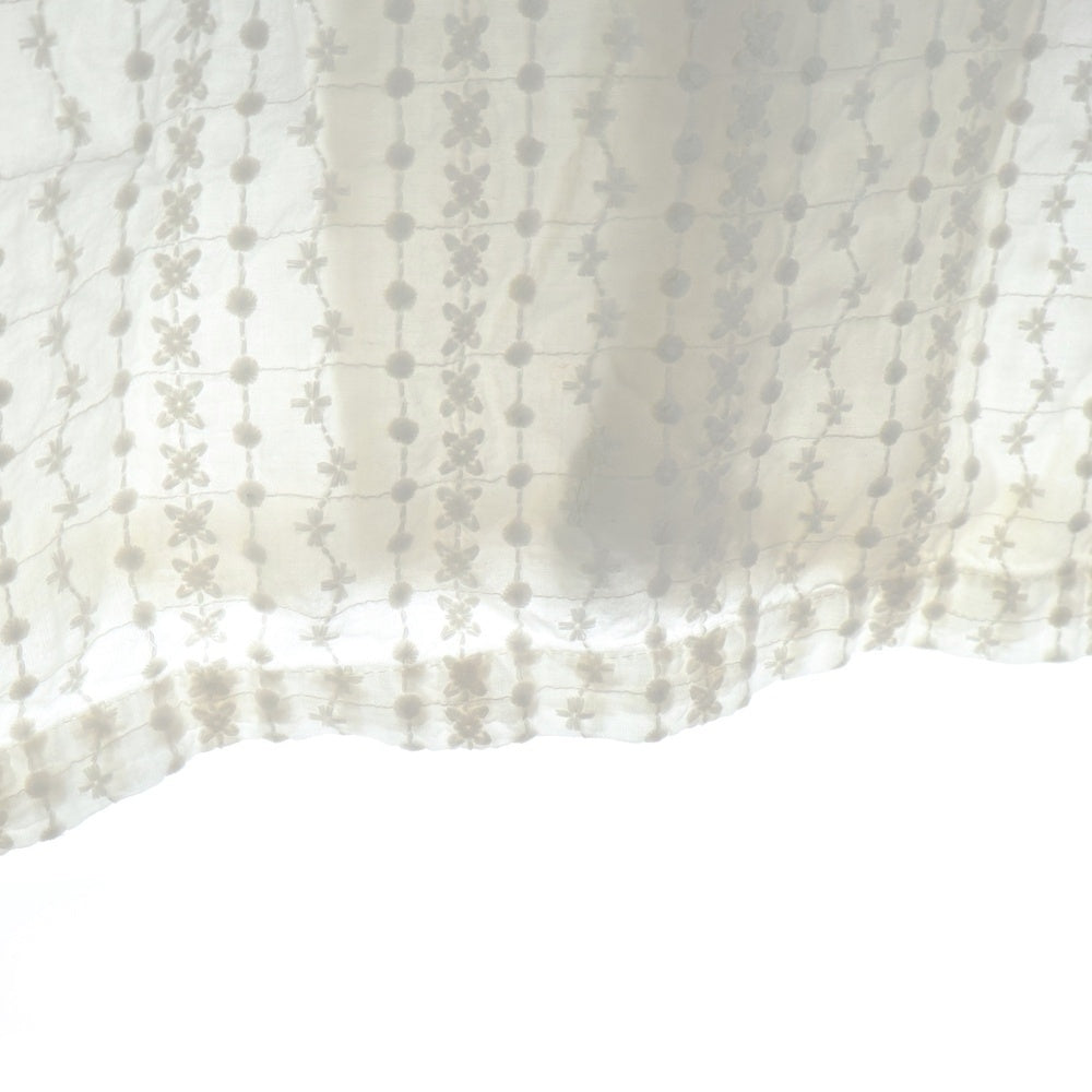 KITH(キス) Embroidered Voile L/S Thompson Camp Collar Shirt 刺繍半袖シャツ ホワイト KHM031064