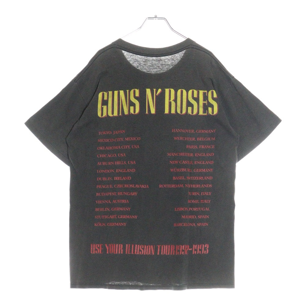 VINTAGE(ヴィンテージ) 90's GUNS N' ROSES ガンズアンドローゼズ ツアー 半袖Tシャツ カットソー ブラック