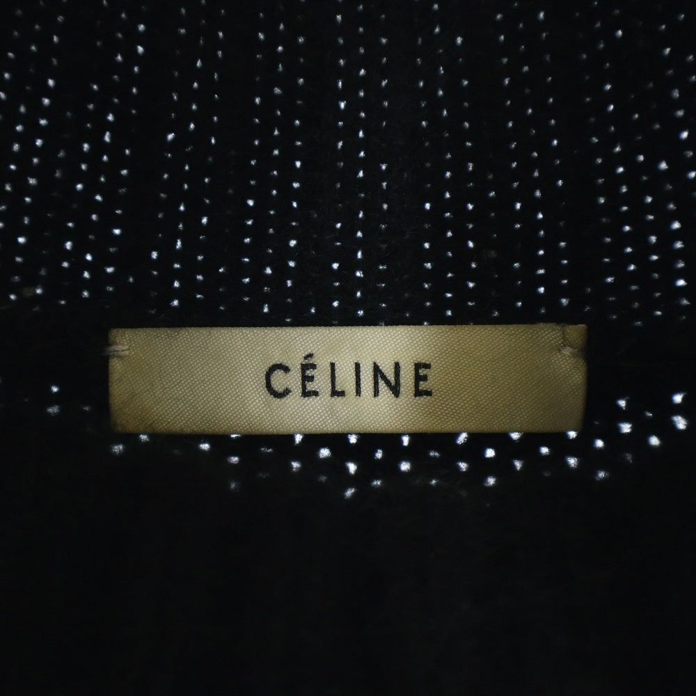 CELINE(セリーヌ) カシミヤ バイカラーハイネックニット セーター ブラック/ベージュ 028-19011