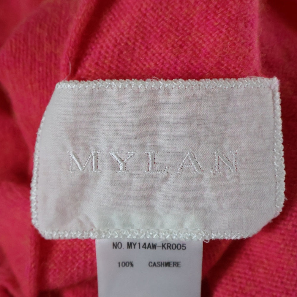 MYLAN(マイラン) カシミヤ ポンポン付きポンチョ ニット ピンク MY14AW-KR005 レディース
