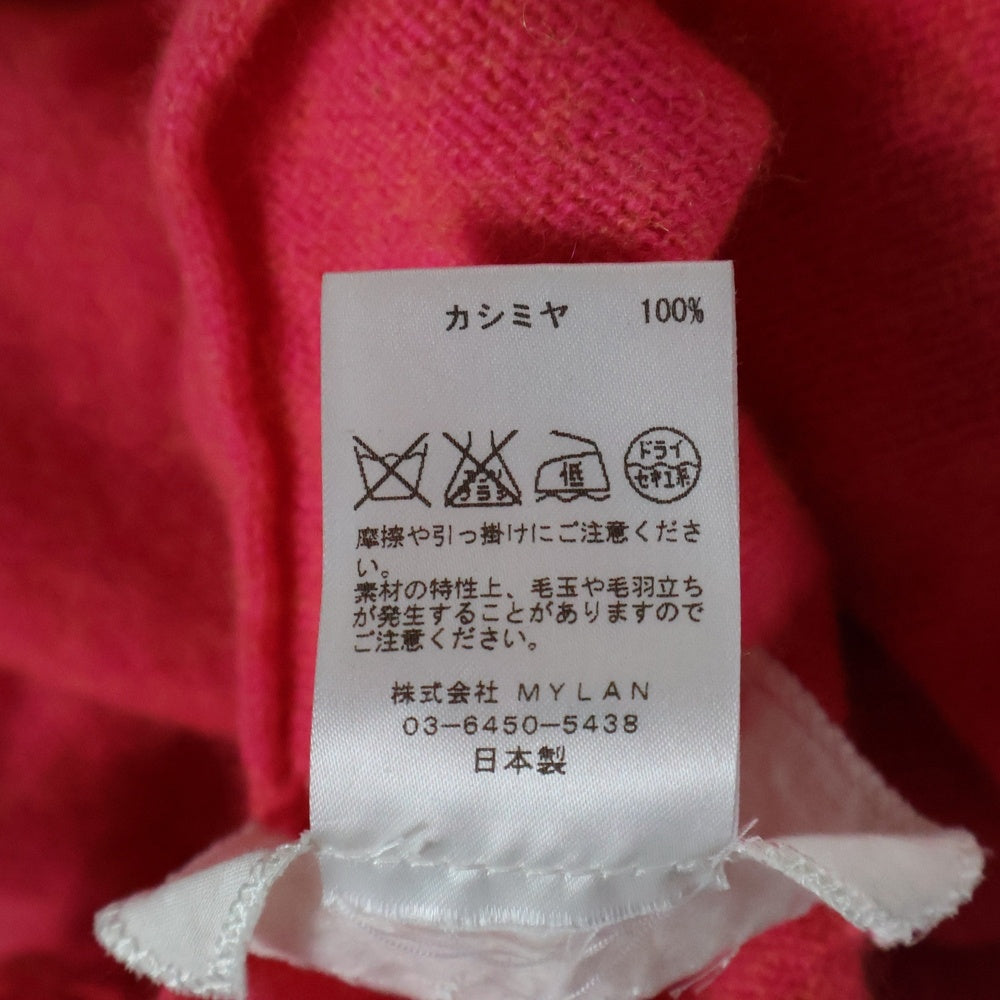 MYLAN(マイラン) カシミヤ ポンポン付きポンチョ ニット ピンク MY14AW-KR005 レディース