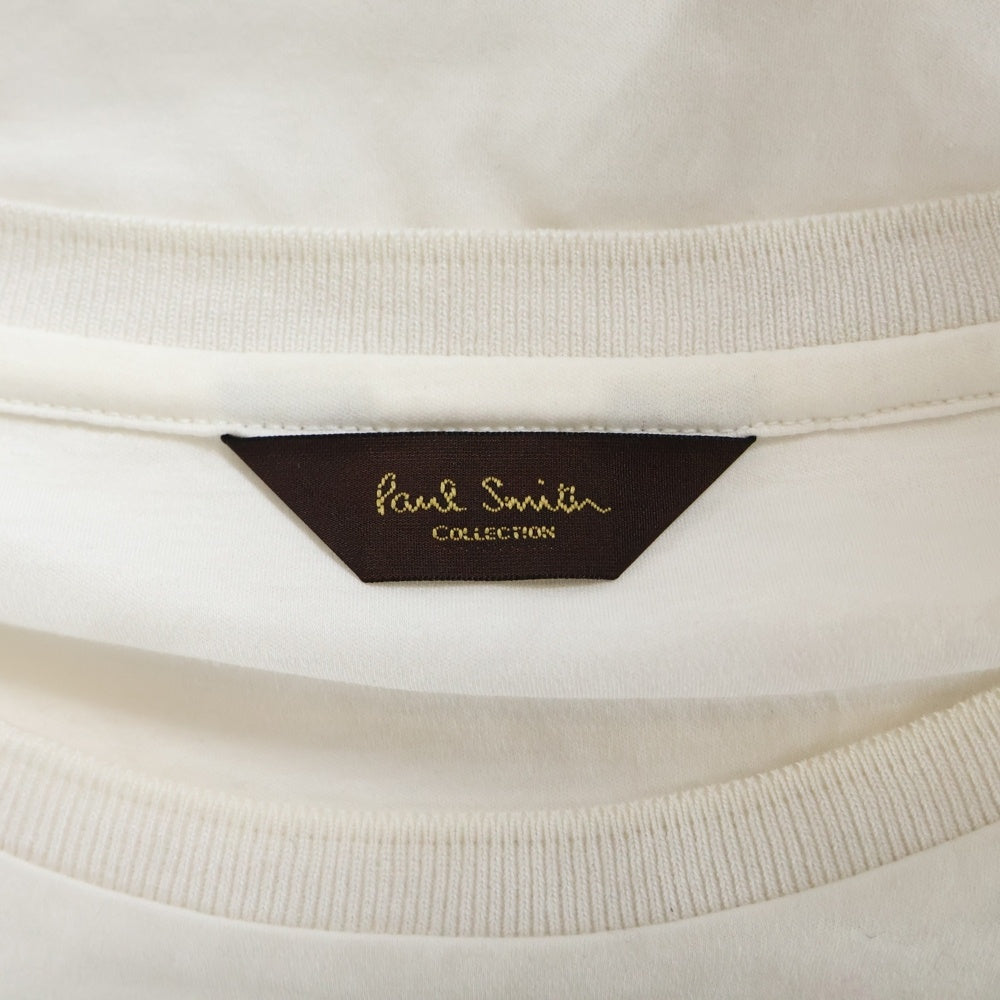 Paul Smith COLLECTION(ポールスミス コレクション) ワンポイント刺繍 クルーネック半袖Tシャツ カットソー ホワイト PC-JT-42494