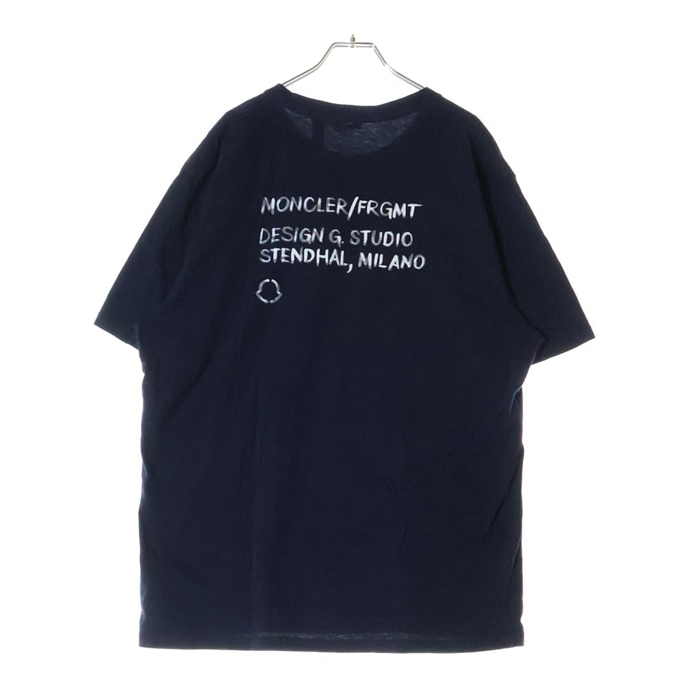 MONCLER(モンクレール) ×FRAGMENT MAGLIA T-SHIRT ×フラグメント バックプリント 半袖Tシャツ カットソー ネイビー G209U8C00005