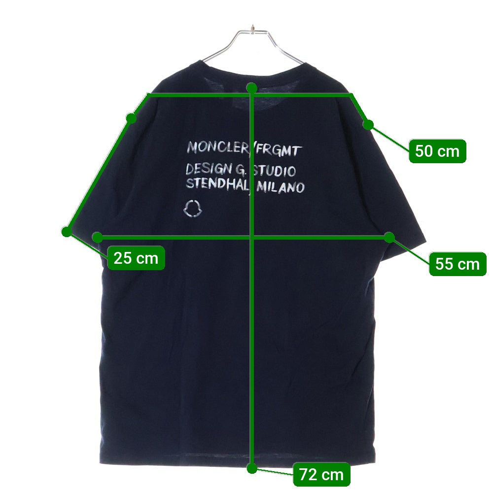 MONCLER(モンクレール) ×FRAGMENT MAGLIA T-SHIRT ×フラグメント バックプリント 半袖Tシャツ カットソー ネイビー G209U8C00005