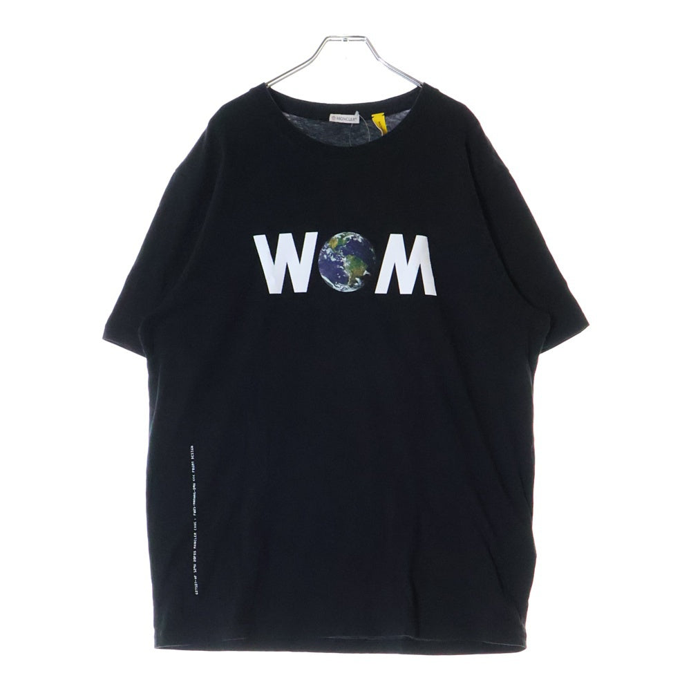 MONCLER(モンクレール) 21AW ×FRGMT HIROSHI FUJIWARA MAGLIA T-SHIRT フラグメント ヒロシ フジワラ マリア ロゴプリント クルーネック 半袖Tシャツ ブラック G209U8C00008