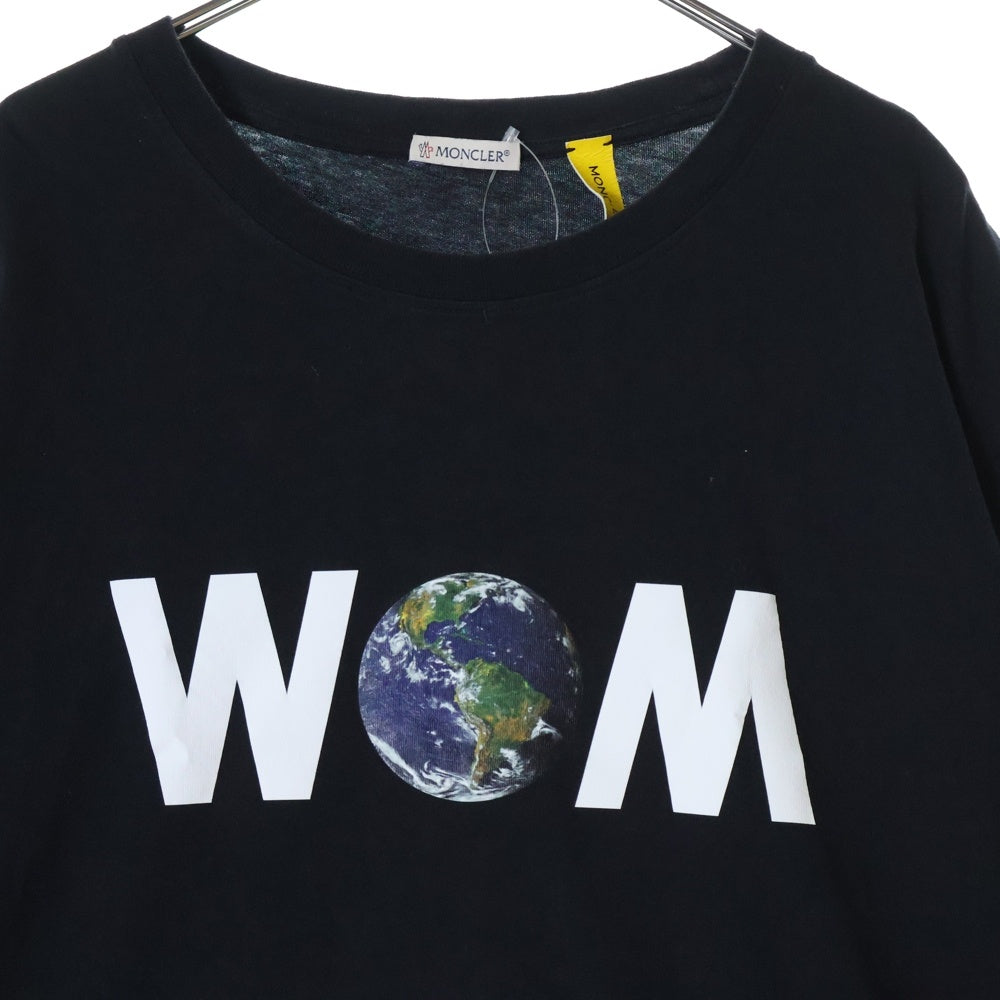 MONCLER(モンクレール) 21AW ×FRGMT HIROSHI FUJIWARA MAGLIA T-SHIRT フラグメント ヒロシ フジワラ マリア ロゴプリント クルーネック 半袖Tシャツ ブラック G209U8C00008